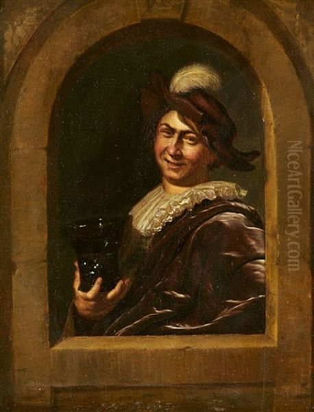 The Merry Drinker Oil Painting by Frans van Mieris the Elder