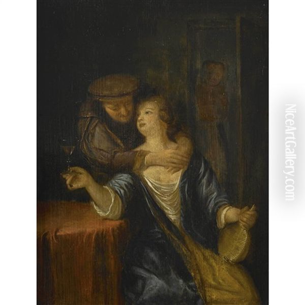 Schackerndes Paar Oil Painting by Frans van Mieris the Elder