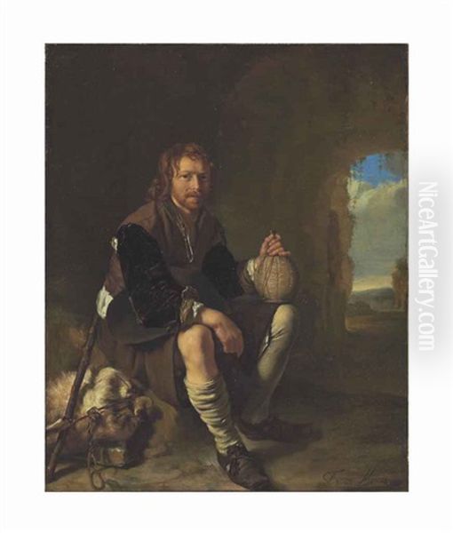 A Traveler At Rest Oil Painting by Frans van Mieris the Elder