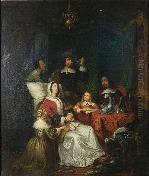 Interior Scene Oil Painting by Frans van Mieris the Elder