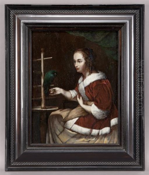 Le Perroquet Favore Oil Painting by Frans van Mieris the Elder