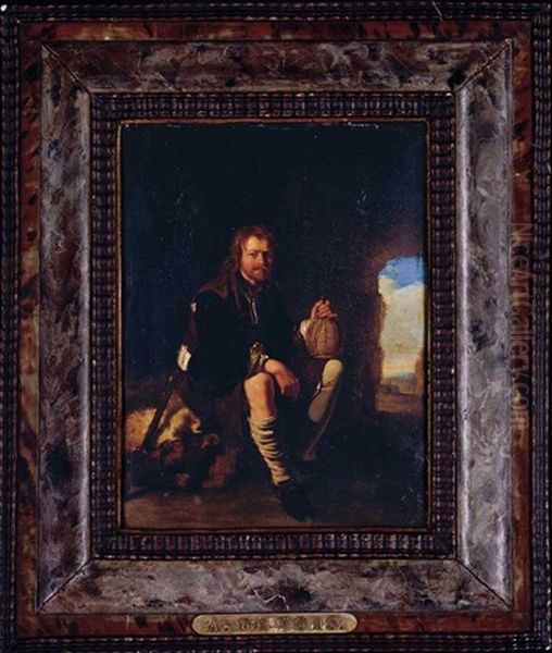 Portrait Of A Resting Farmer Oil Painting by Frans van Mieris the Elder