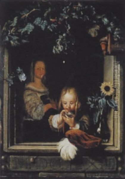 Seifenblasendes Kind Oil Painting by Frans van Mieris the Elder