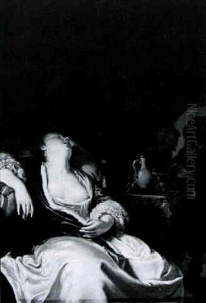 A Harlot And Procuress Oil Painting by Frans van Mieris the Elder