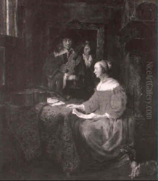 The Duet Oil Painting by Frans van Mieris the Elder