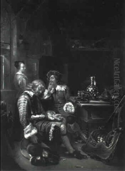 An Officer Asleep In An Inn Oil Painting by Frans van Mieris the Elder