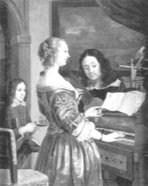 The Duet Oil Painting by Frans van Mieris the Elder