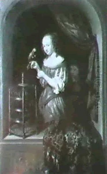 Dame Am Fenster. Oil Painting by Frans van Mieris the Elder