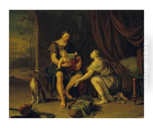 Mithridates Presentant Le Jeune Cyrus A Sa Femme Oil Painting by Frans van Mieris the Younger