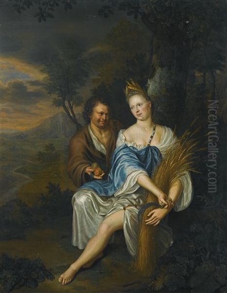 Vertumnus And Pomona Oil Painting by Frans van Mieris the Younger