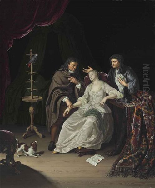 The Doctor's Visit Oil Painting by Frans van Mieris the Younger