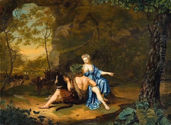 Bacchus And Ariadne Oil Painting by Frans van Mieris the Younger