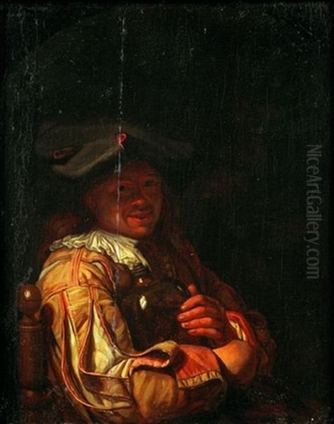 Portrait D'homme Tenant Un Flacon Oil Painting by Frans van Mieris the Younger