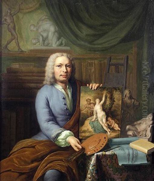 Self-portrait Of The Artist In His Studio Oil Painting by Frans van Mieris the Younger