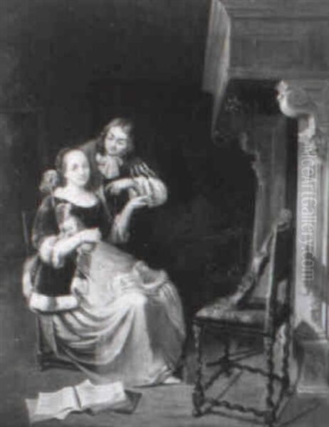 Die Musikstunde Oil Painting by Frans van Mieris the Younger