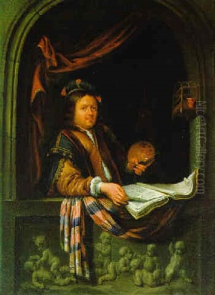 Bildnis Eines Malers (selbsbildnis?) Oil Painting by Jan Van Mieris