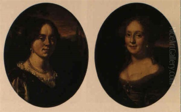 Portraits Of Maria And Agatha Van Heemskerck Oil Painting by Jan Van Mieris