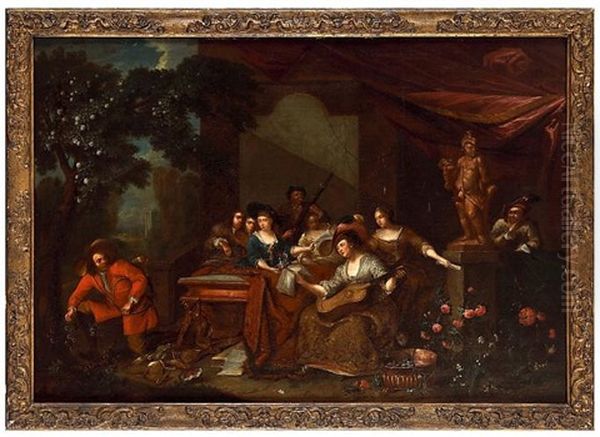 Concert On A Palace Terrace Oil Painting by Willem van Mieris