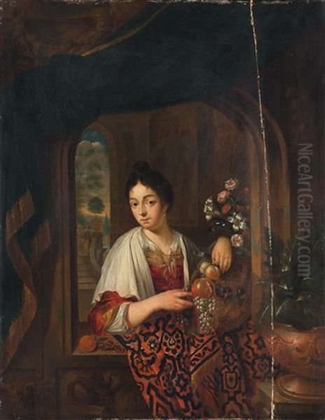 Frau Am Fenster Oil Painting by Willem van Mieris