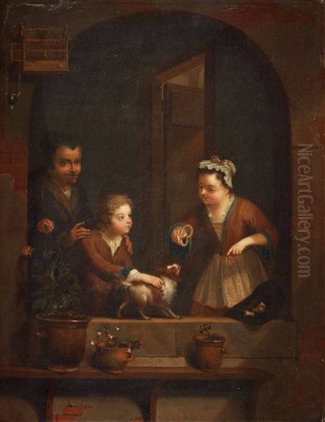 Hunddressyren Oil Painting by Willem van Mieris