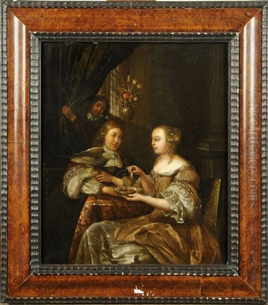 Le Dejeuner Galant Oil Painting by Willem van Mieris