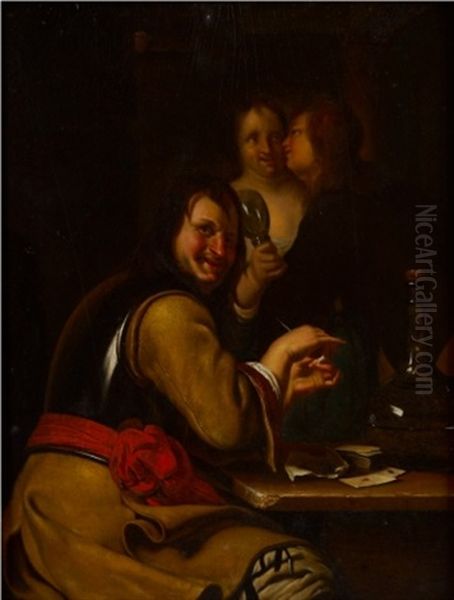 Gentleman At A Table Oil Painting by Willem van Mieris