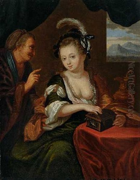 Courtisane Und Kupplerin Oil Painting by Willem van Mieris