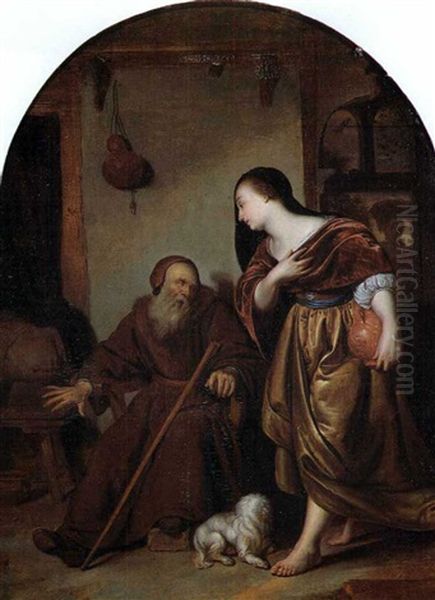 La Femme De Jeroboam Et Le Prophete Ahijah Oil Painting by Willem van Mieris