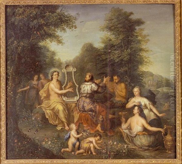 Le Concert Entre Apollon Et Midas Oil Painting by Willem van Mieris