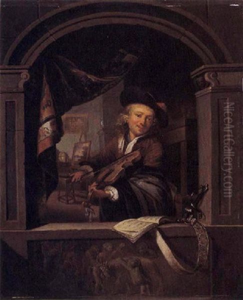 Caballero Tocando El Violin Oil Painting by Willem van Mieris