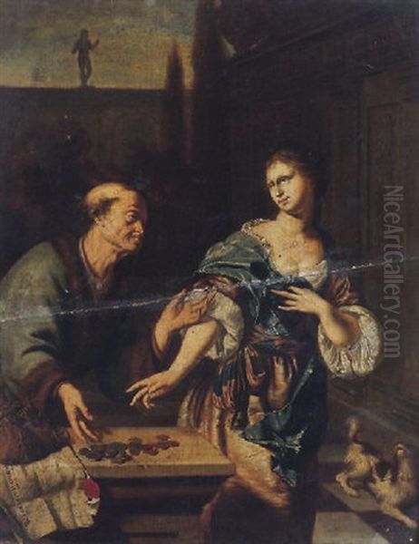 The Ill-matched Lovers Oil Painting by Willem van Mieris