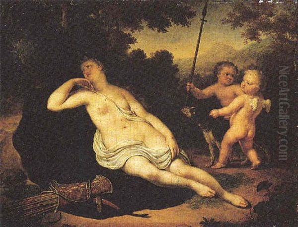 Diana Resting In A Landscape Oil Painting by Willem van Mieris