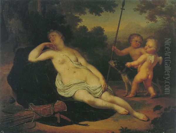 Diana Resting In A Landscape Oil Painting by Willem van Mieris