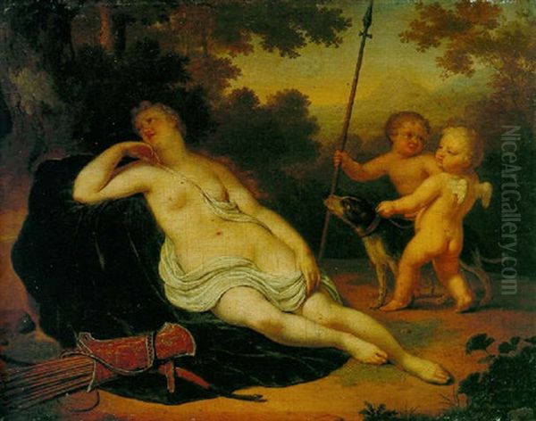 Diana Resting In A Landscape Oil Painting by Willem van Mieris