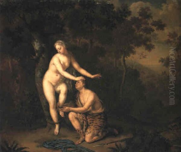 Amyntas And Sylvia Oil Painting by Willem van Mieris