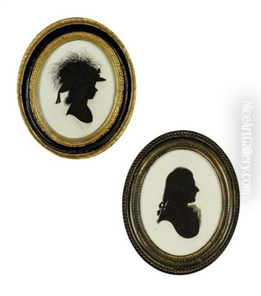 Silhouette Of A Woman In A Hat (+ 3 Others; 4 Works) Oil Painting by John Miers