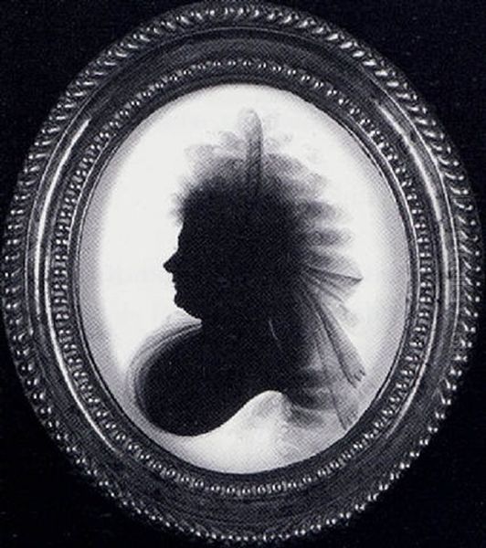 A Lady Her Hair A La Conseilleur, Adorned With A Striped Hoop And Muslin Bow Oil Painting by John Miers