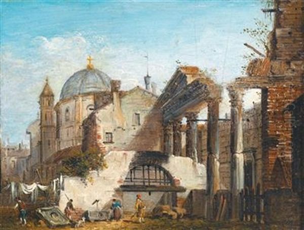 The Roman Forum Oil Painting by Giovanni Migliara