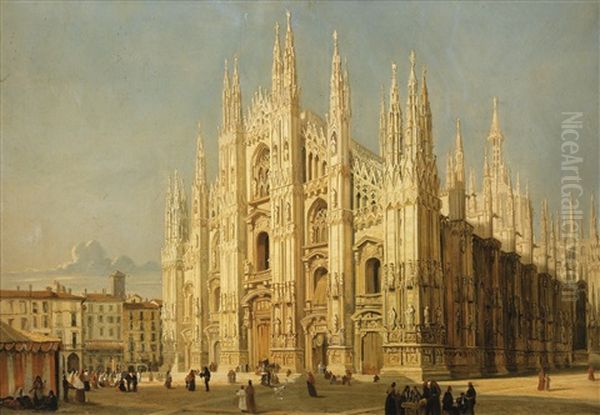 View On The Dome, Milan Oil Painting by Giovanni Migliara