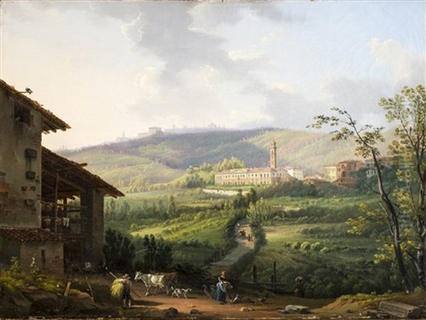 Veduta Di Lambrugo Oil Painting by Giovanni Migliara