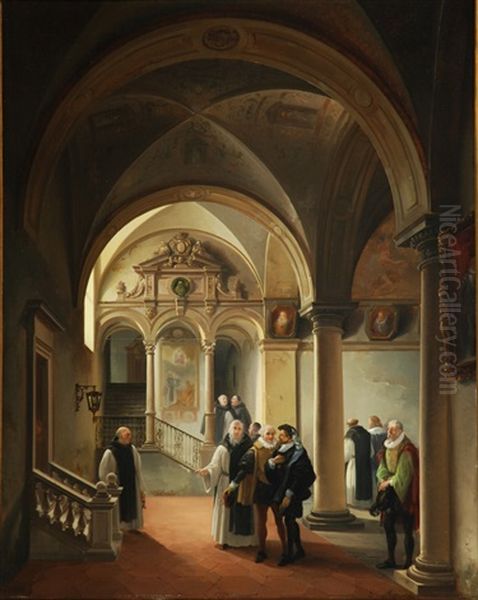 Carlo V Si Ritrae Nel Convento Di San Giusto Nell'estremadura Oil Painting by Giovanni Migliara