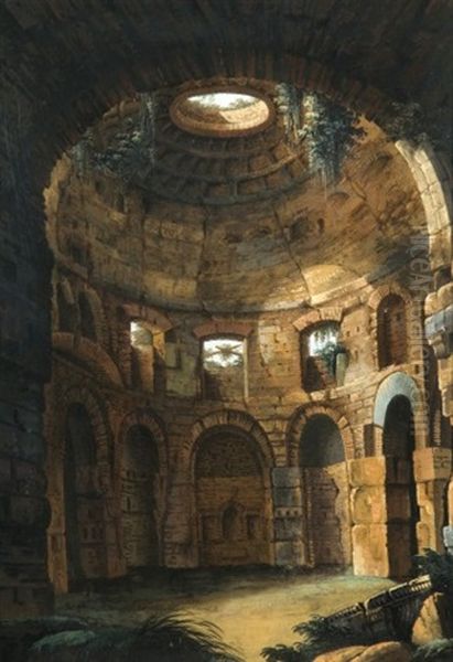 L'interieur Du Pantheon Oil Painting by Giovanni Migliara