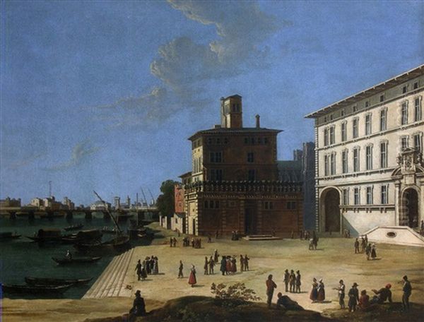 Vue D'une Ville De L'italie Du Nord Oil Painting by Giovanni Migliara