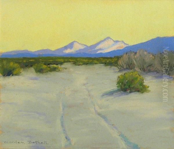 Smoke Trees And Mt. San Jacinto Oil Painting by Charles Worden Bethel