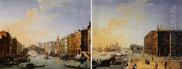 Le Grand Canal Avec Le Pont Du Rialto by Giovanni Migliara