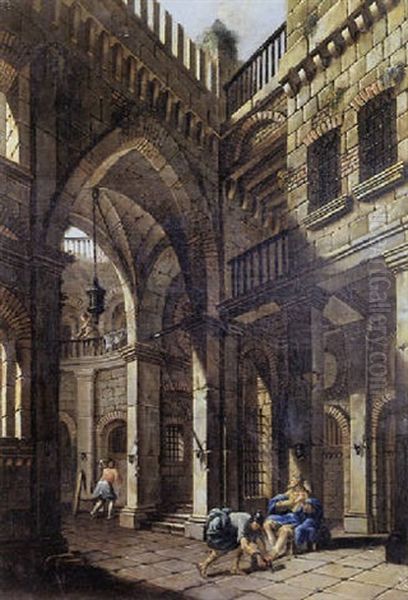 Interieur De Palais Oil Painting by Giovanni Migliara