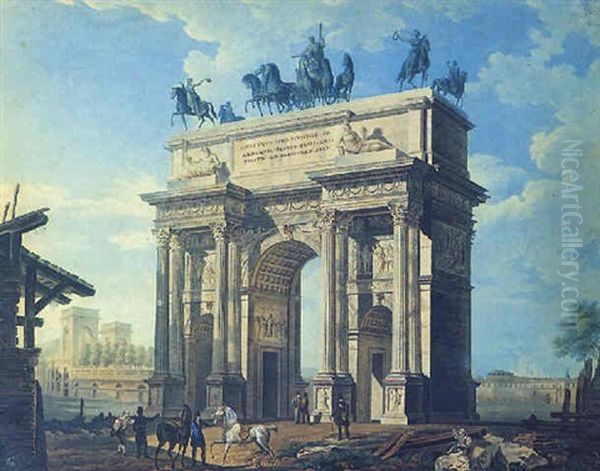 Arco Di Trionfo Oil Painting by Giovanni Migliara