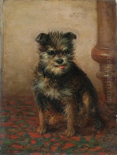 A Favourite Terrier Oil Painting by P. Bethell