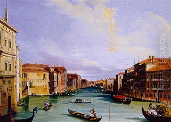 Vue Du Grand Canal A Venise Oil Painting by Giovanni Migliara