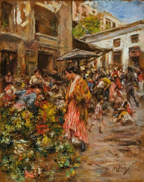 Mercato Dei Fiori A Napoli by Vincenzo Migliaro